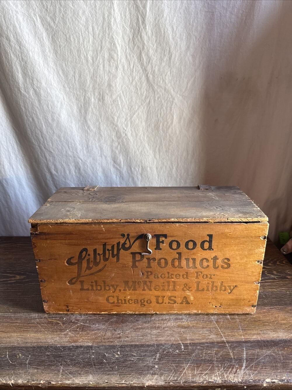 Libbys Food Products Vintage Wood Advertising Shipping Crate Chicago USA